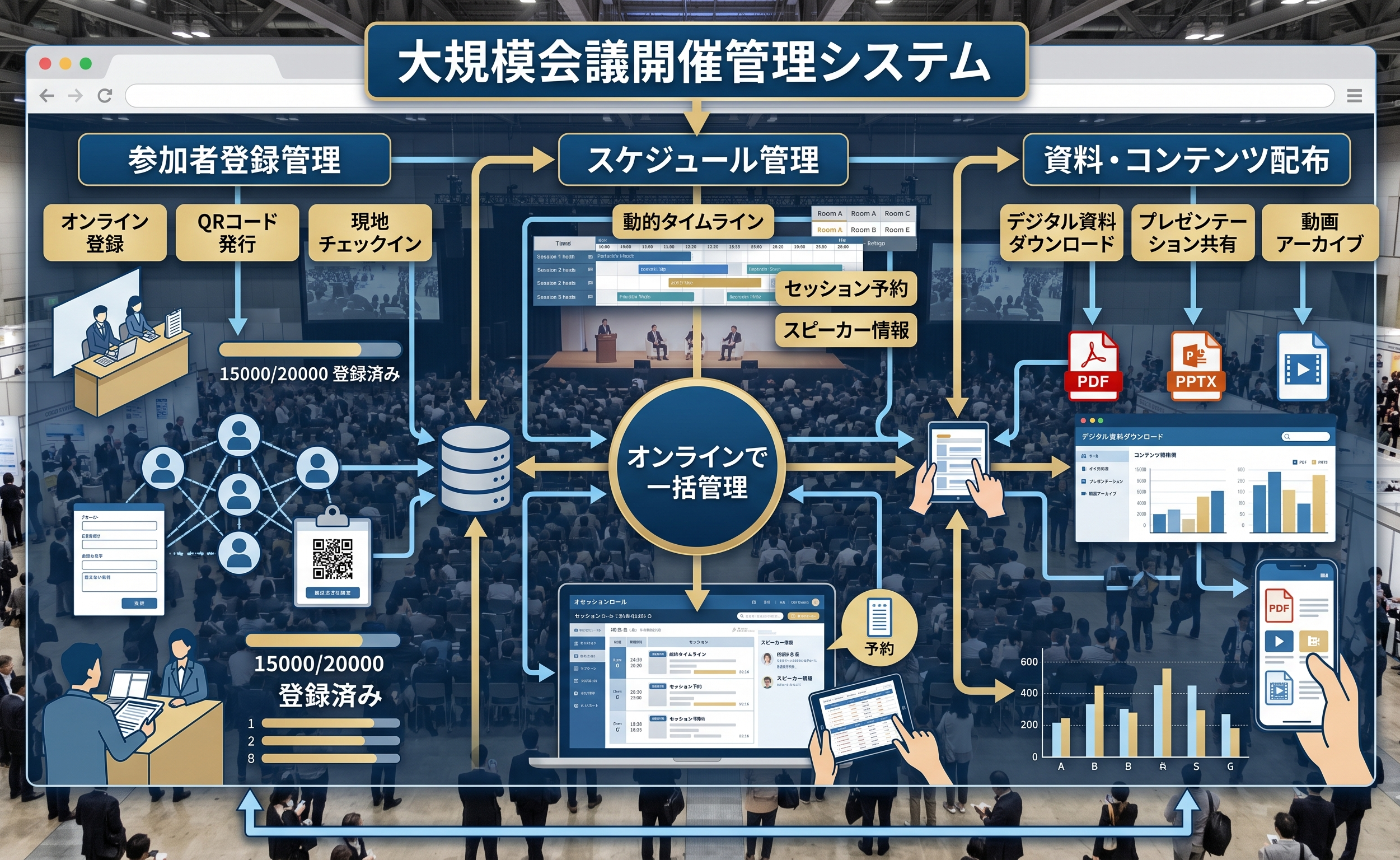 大規模会議管理システム 管理画面